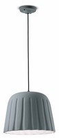 Pendelleuchte HäNgelampe Keramik Ø 40 Cm H: Max. 150 Cm In Grau Handarbeit E27