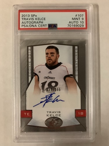 2013 SPx Rookie Signatures Travis Kelce Auto /299 PSA 9 / 10 Auto Taylor Swift