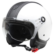 CMX Jethelm Policehelm Sturzhelm Rollerhelm  "Pepper" weiß mit Leder schwarz S