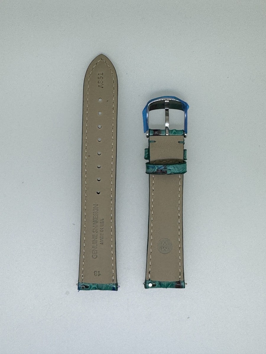 michele green and blue design snakeskin watch band strap  display picture 3