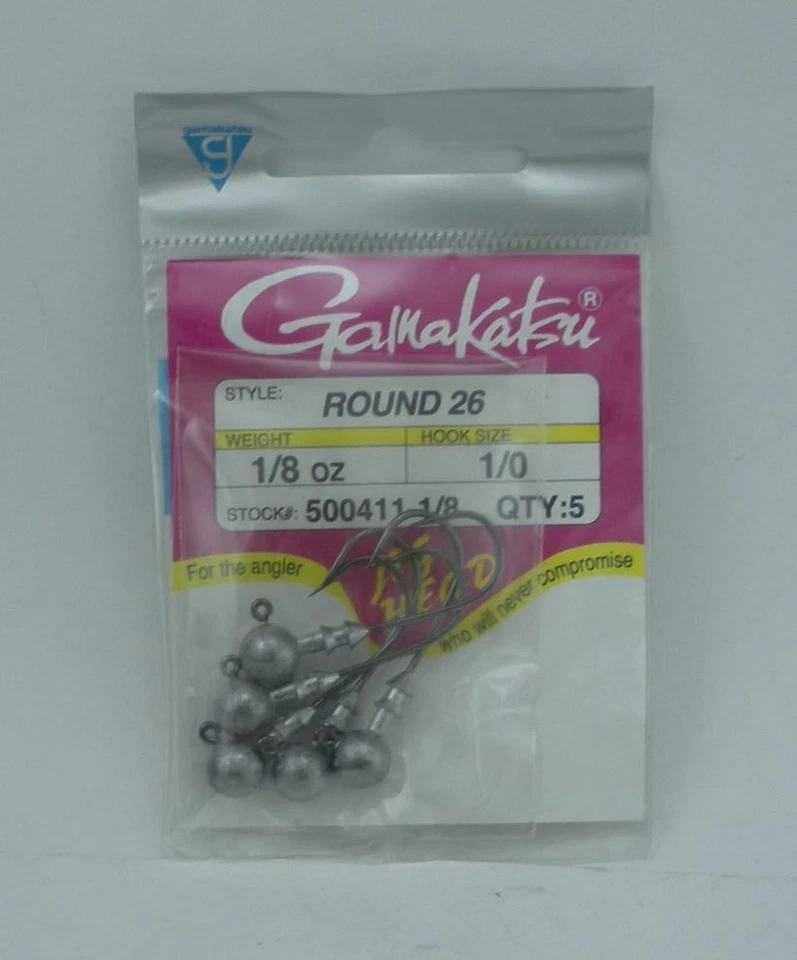 Gamakatsu 500411-1/8 Größe 1/8 Oz Runde Unbemalte Jigkopf 5er-Pack - Bild 2 von 2