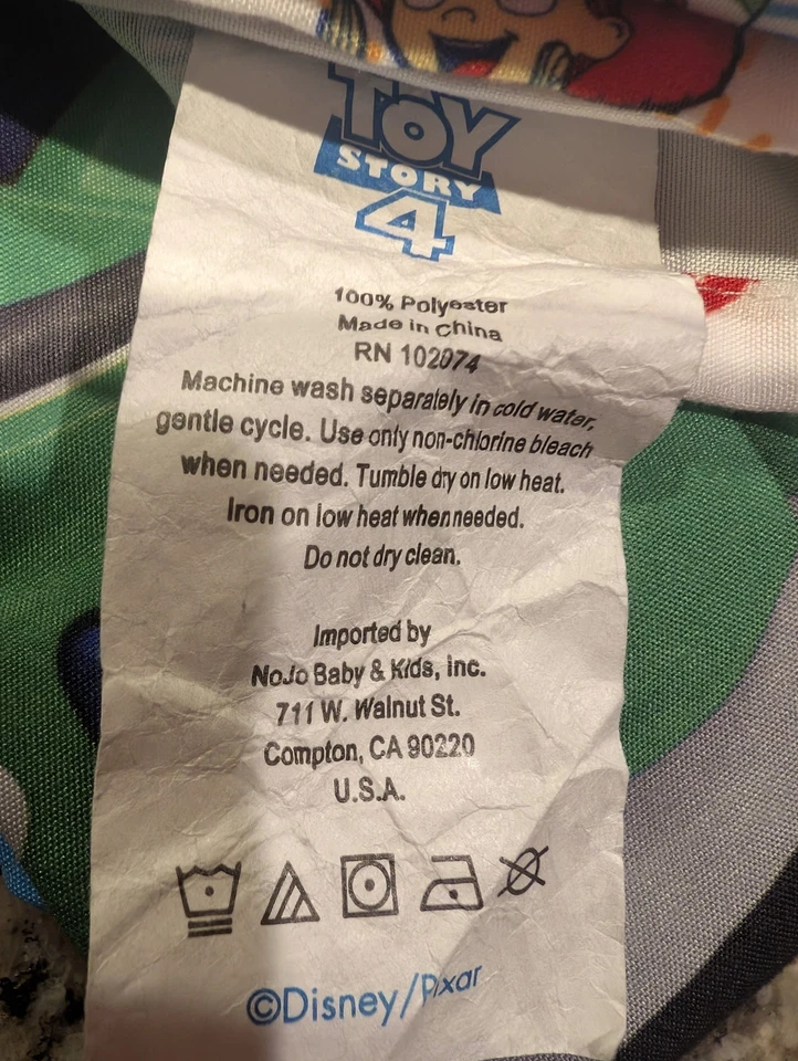 Disney Toy Story 4  Blue, Green, Yellow Toys in Action 4 Piece Toddler Bed Set - Image 4 of 4