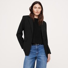BANANA REPUBLIC Women's Slim Italian Wool Blazer in Black Sz 14 - NWT