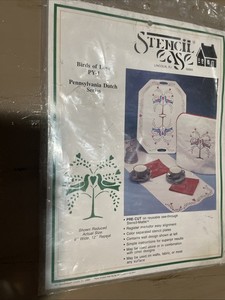 Stencil Ease Pennsylvania Dutch Series Stencils Birds Of Love PY- 1  VTG 1987