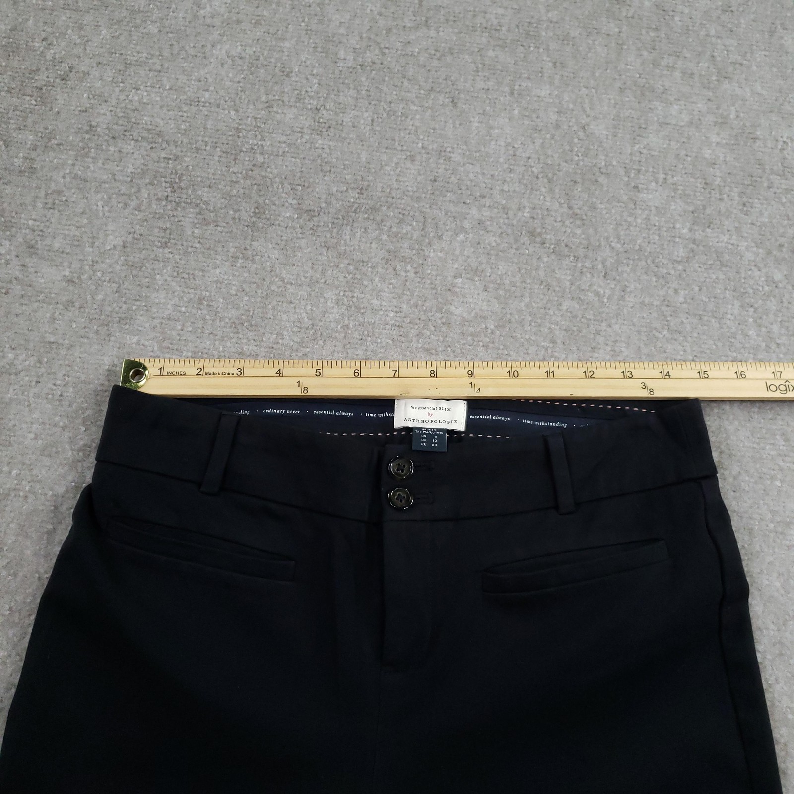 Anthropologie Essential Slim Pants Womens 6 Black Tapered Ankle Dress Workwear thumbnail 6