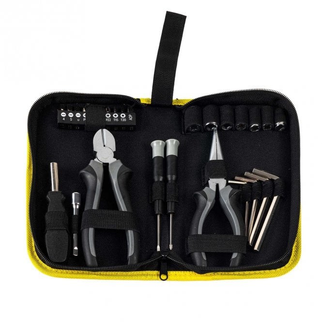 RIDERR Motorcycle Tool Kit - 28pc Compact Under Seat Tool Kit - Black