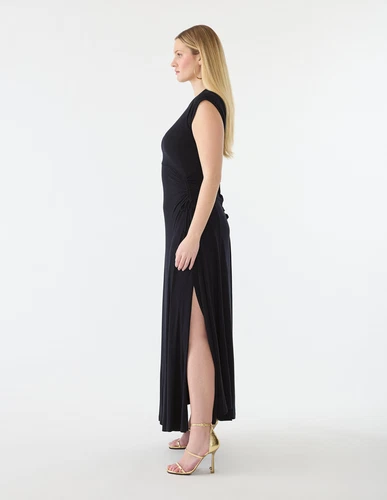 GSTQ Women's Maxi T-Shirt Dress Black Size X-Small - Picture 2 of 4