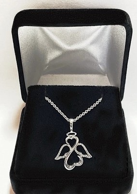 Jane Seymour 925 Sterling Silver Open Hearts Dia Angel Wing Pendant