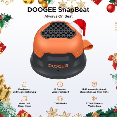 DOOGEE Magnetic Bluetooth Speaker Waterproof Mini Wireless Stereo Surround Sound