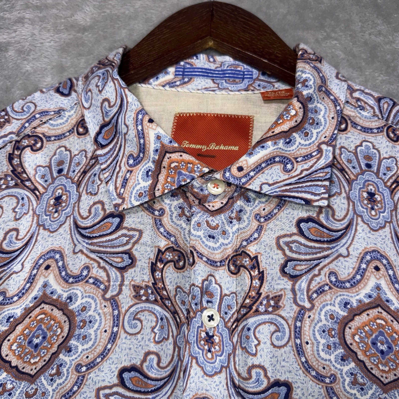 Tommy Bahama 100% Linen Multicolored Men’s XL Short Sleeve Button Up Shirt