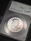 1963 Franklin Half Dollar 50c PCGS PR66 Ocgs Rattler, Colorful Toning