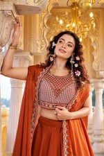 Luxury Pure Rangoli Silk Lehenga Choli Pearl Sequins Wedding Reception Wear