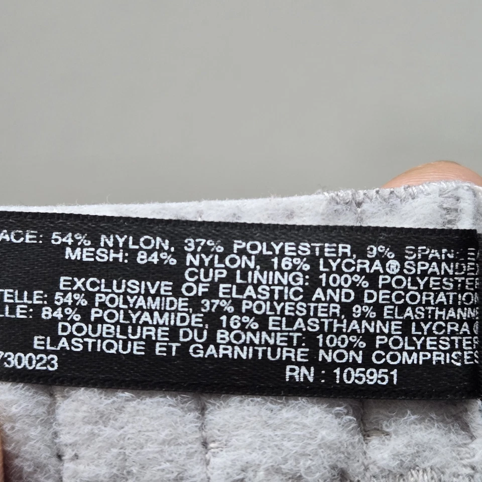 Sujetador para mujer Natori 32B gris camiseta con aros correa de encaje ajustable Foto 3 de 4