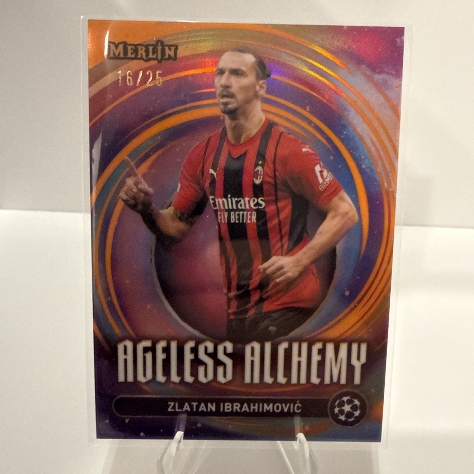 Zlatan Ibrahimovic #AA-11 Soccer Cards 2024 Topps Merlin UEFA Ageless Alchemy trading card — raw and PSA graded price guide