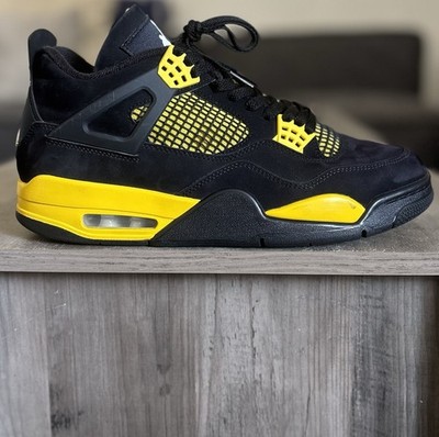 Size 10 - Nike Air Jordan 4 Retro Thunder (2023) Black Yellow DH6927-017 Men s