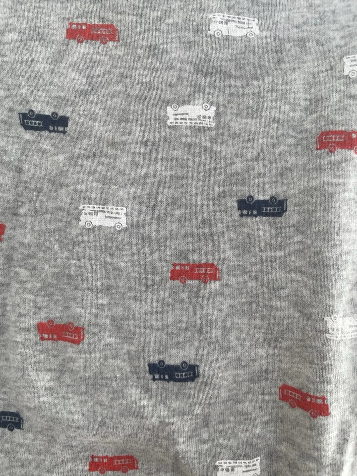 Body Carter's Baby Boys Colorido Camiones de Bomberos 100% Algodón Manga Larga Gris 9M Foto 4 de 4