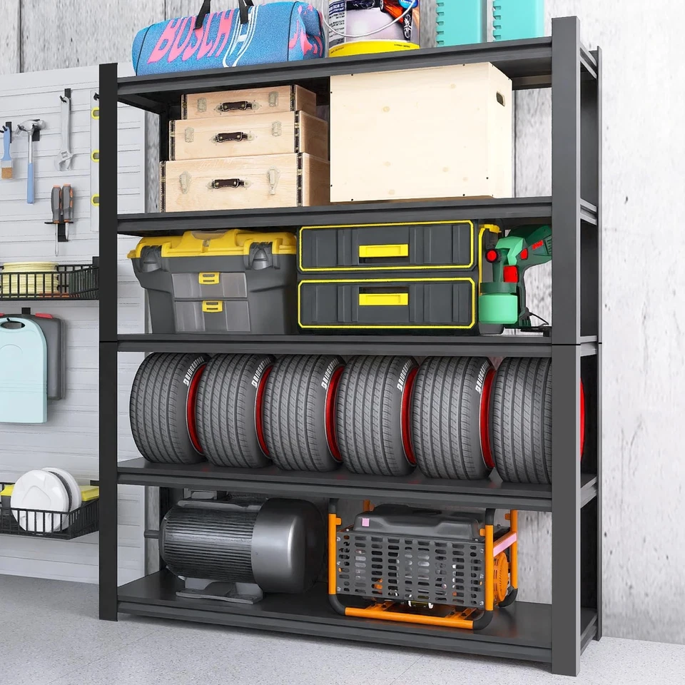 84'' Garage Shelving 3500LBS MetalHeavy Duty Garage Shelving 5 Tier Metal Shelf - Image 3 of 4