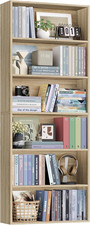 6-Tier Open Bookcase and Bookshelf, Freestanding Display Storage Shelves Tall Bo