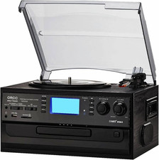 10-In-1 Bluetooth Turntable Record Player with Built-In Speaker, Vinyl Turntable