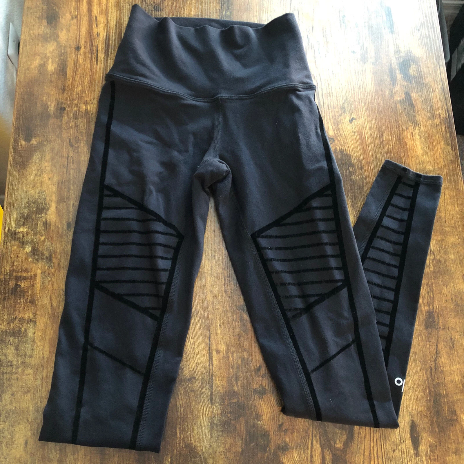 alo-yoga moto velvet flocked full length leggings