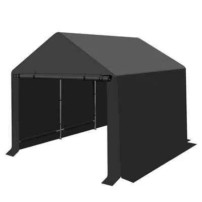 POLAR AURORA Carport 7X12 | 10X10 FT Anti-Snow Steel Canopy Shed Outdoor Garden Car Shelter