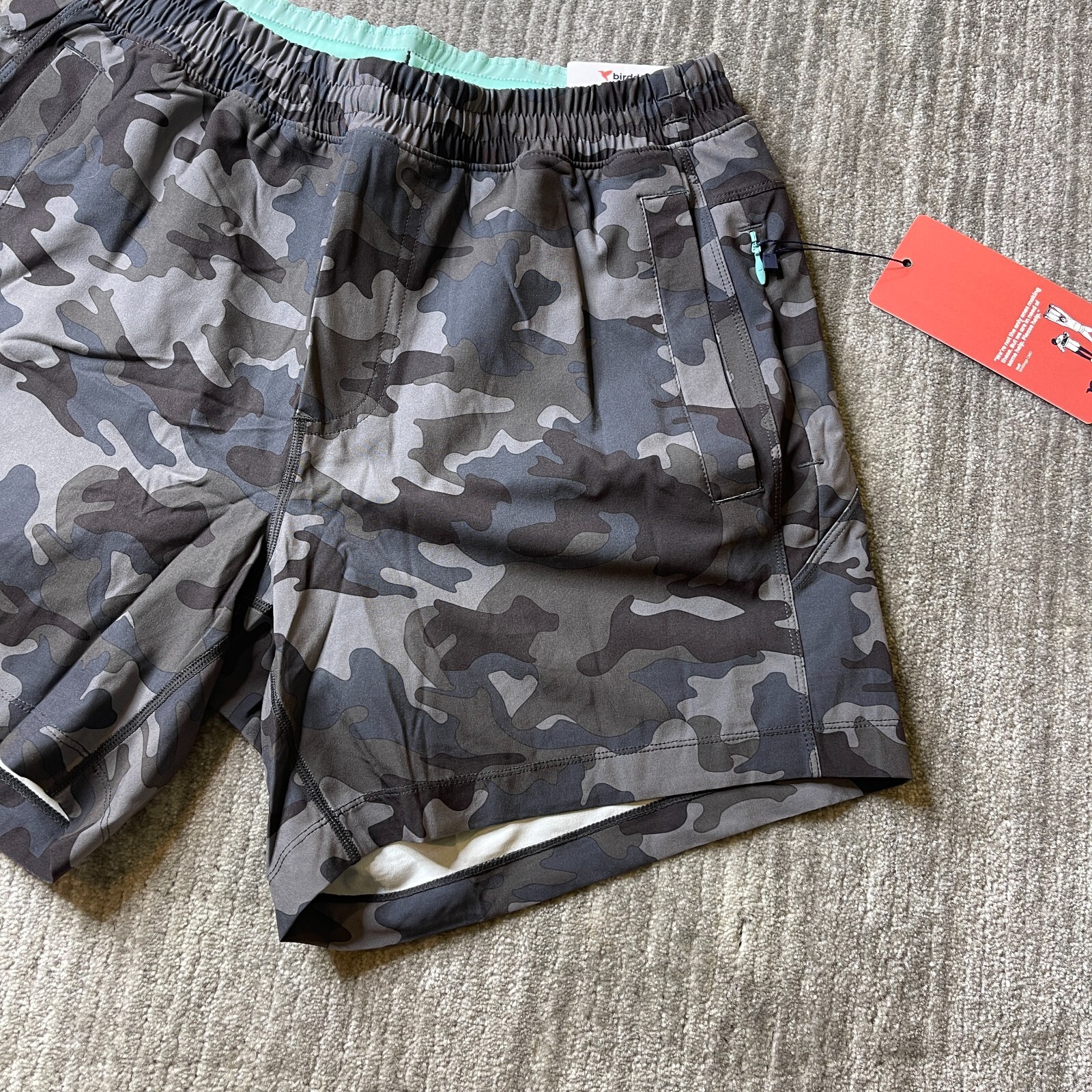 Birddogs Shorts Mens Medium Lined Boom For Your Boomstick Gray Camouflage 6”