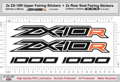 ZX-10R Upper Fairing Decals ZX10R Rear Seat Side Laminated Sticker