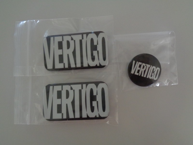 (3) Vintage "1992" Vertigo DC Comics Promo Pin-Back Logo Buttons