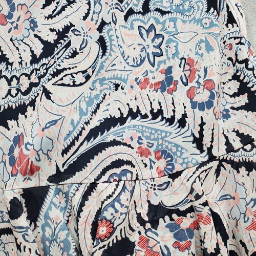 Chaps Multicolor Paisley Ruffled Flowy Lined Skirt Bohemian Pink Blue Wm Sz M - Picture 5 of 9