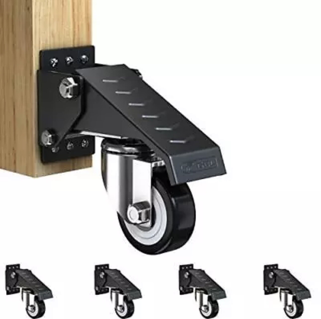 GBL Retractable Castors up to 225KG - Workbench Castors - Set of 4 with Screws -