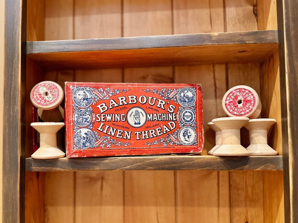 Antique Barbour's Sewing Machine Thread Spools and Original Box (Set of 7) - Image 4 of 4