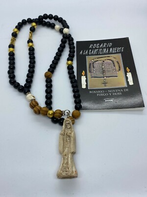 Holy Death's  Rosary Rosario Santa Muerte  Beige Libro Rosario Novena