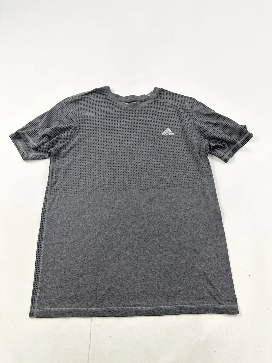 Adidas Shirt Mens Large Grat Short Sleeve Climacool Running Athletic