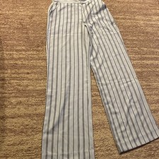 NEW Forever 21 Contemporary Pants Blue Stripes Women M High Waist Straight NWT