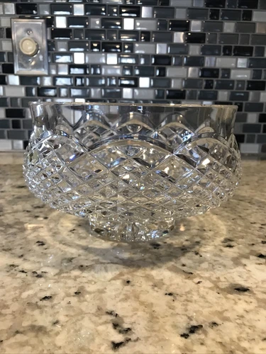 Vintage Waterford Cut Crystal Ireland Footed Centerpiece Fruit Bowl Compote 7"