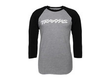 Traxxas 1369 Raglan Long Sleeve Shirt Grey and Black Medium