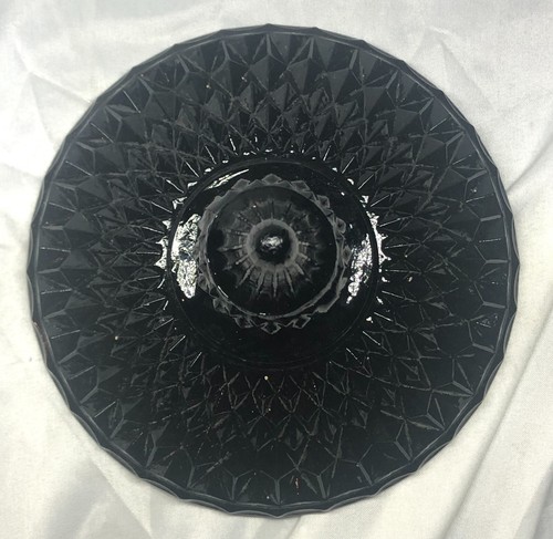 "Vaso di caramelle vintage nero tiara indiana vetro punta diamante farmacia urna 16" - Foto 3 di 11