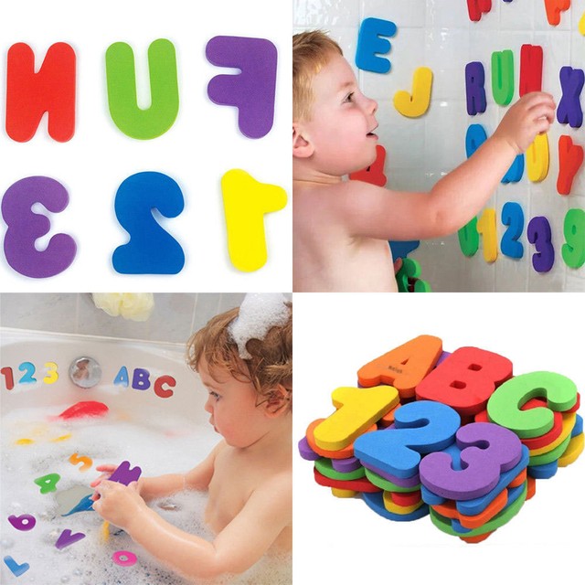 26 Letters 10 Numbers Foam Puzzle Bathtub Toy Floating Game Kids Baby