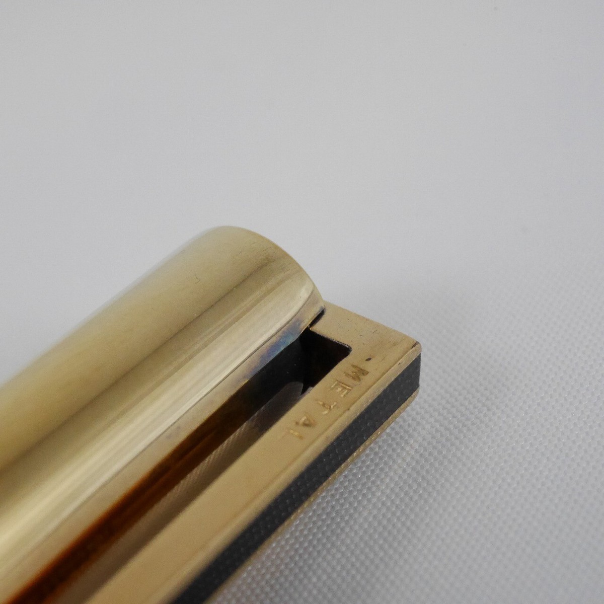 S.T. Dupont Classic Vermeil Silver 925 Pinstripe Black Clip