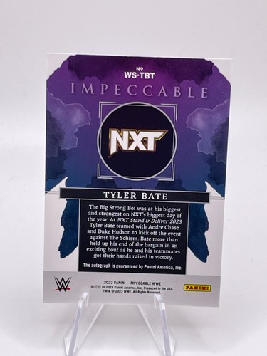 2023 WWE Impeccable - Watercolor /75 - Auto - Tyler Bate - Picture 2 of 2