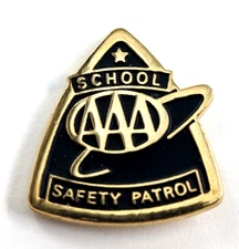 AAA School Safety Patrol Black Gold Enamel Pin American Automobile Association