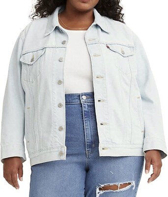 Women's Levi's Plus Size Ex-Boyfriend Trucker Jacket - Home Sweet Home Blue - 2X