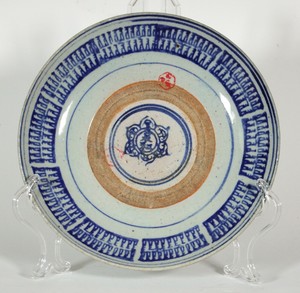 Antique Chinese Blue & White Kitchen Qing Minyao Porcelain Plate