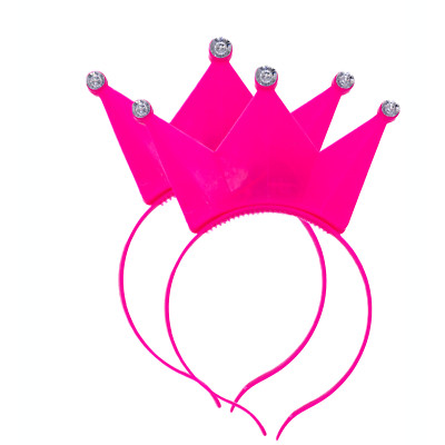 2x LED Haarreif KRONE in 7 Farben blinkend leuchtend Prinzessin König Party