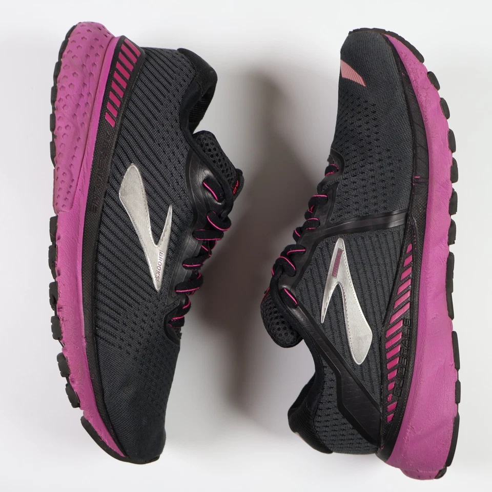Brooks Adrenaline 20 Black/Purple Shoes Size 8.5 Women's - Image 2 of 4