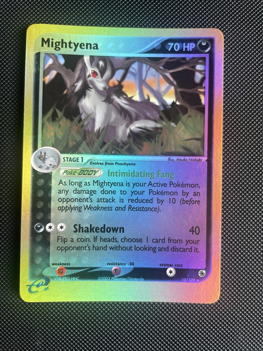 2005 Mightyena-Holo ホロカード Gem Mint 10 Mightyena 10/109 EX Ruby & Sapphire Rare Reverse Holo Pokemon Card