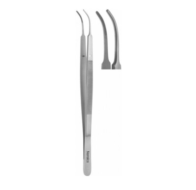 Set of 3 Gerald Dressing Forceps, 7'', Curved, Serrated Tips, Premium