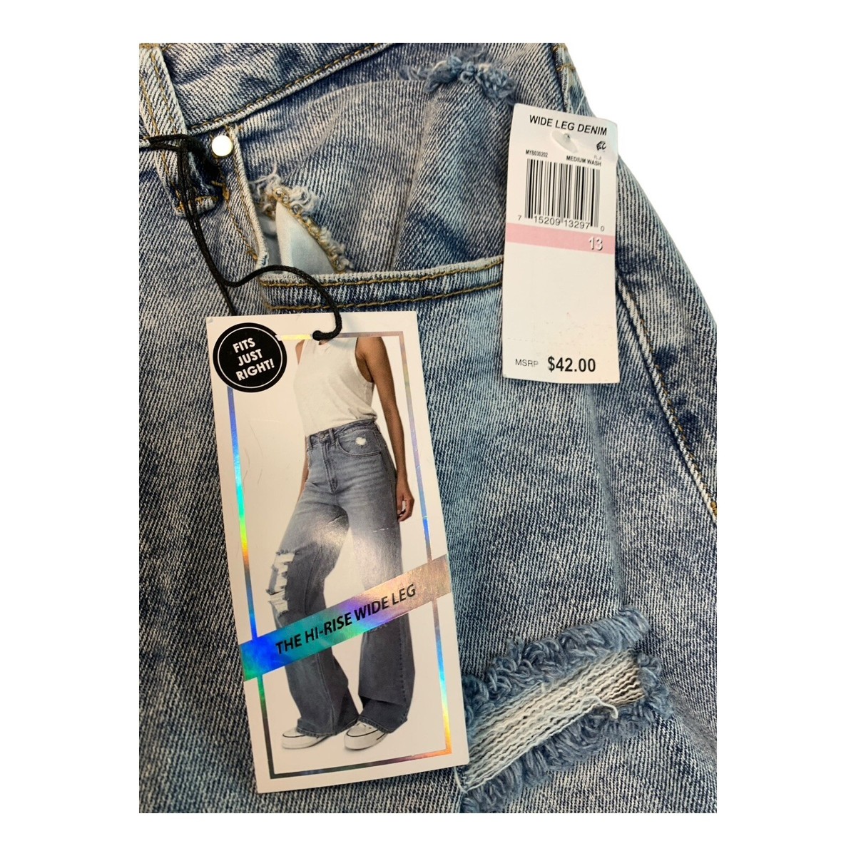 Tinseltown NWT 13/31 Junior Hi-rise Wide Leg Zipper Jeans $42
