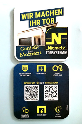 Werbe - Bierdeckel , Niemetz - Torsysteme , Königsfeld / Oberfranken / BY #4168#