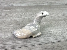 Vintage Hand Carved Seal Onyx Stone Marble Sea Lion Gray collectable